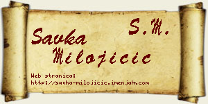 Savka Milojičić vizit kartica